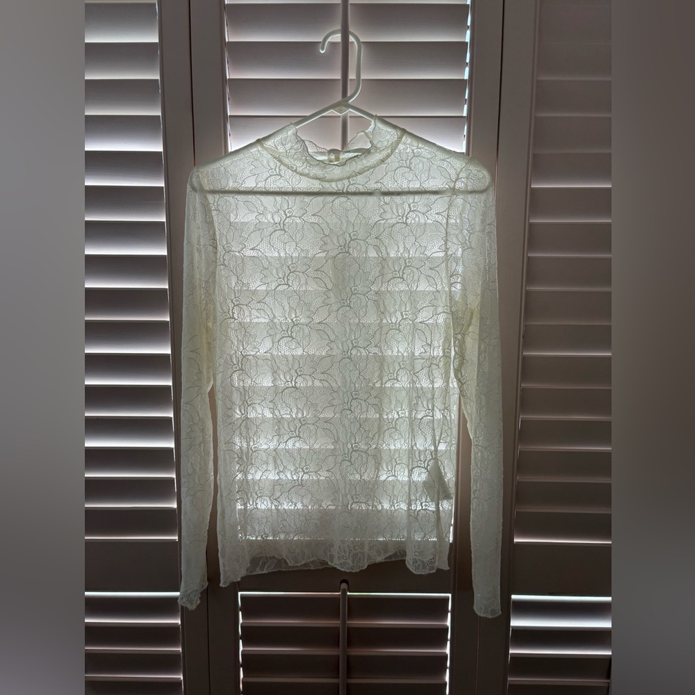 Anthropologie Cream Lace Blouse